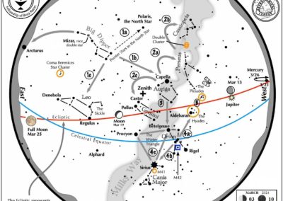 simplified star map for March 2024