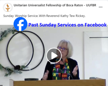 Video of past Sunday Services on Facebook