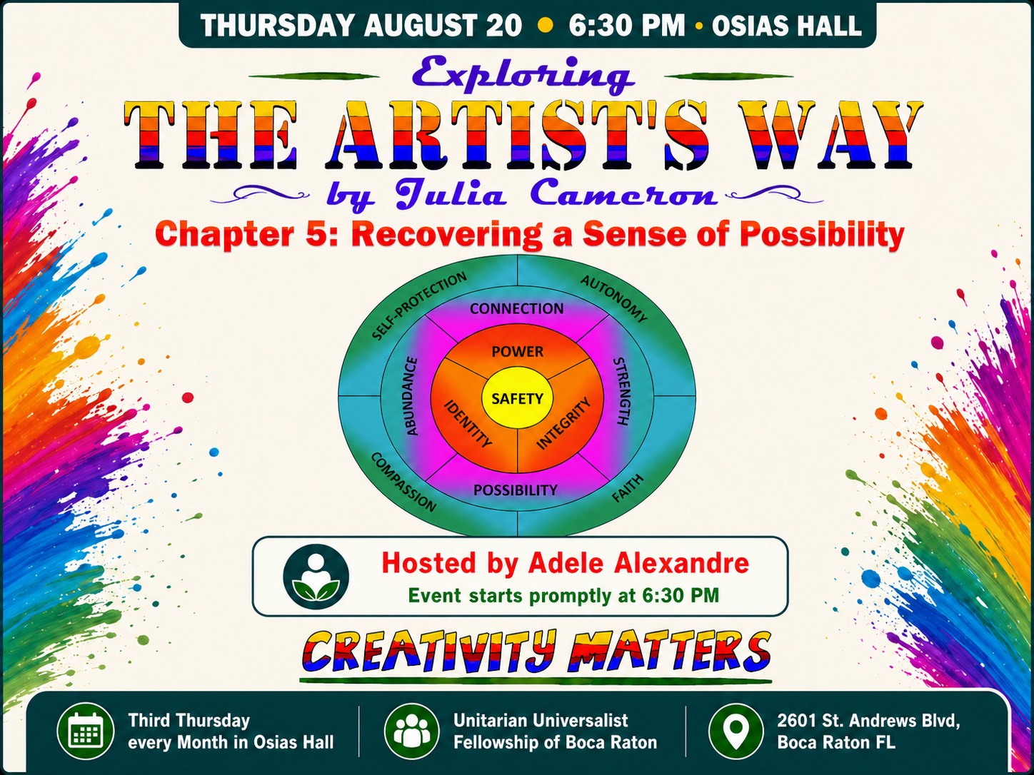 August Artist's Way announcement